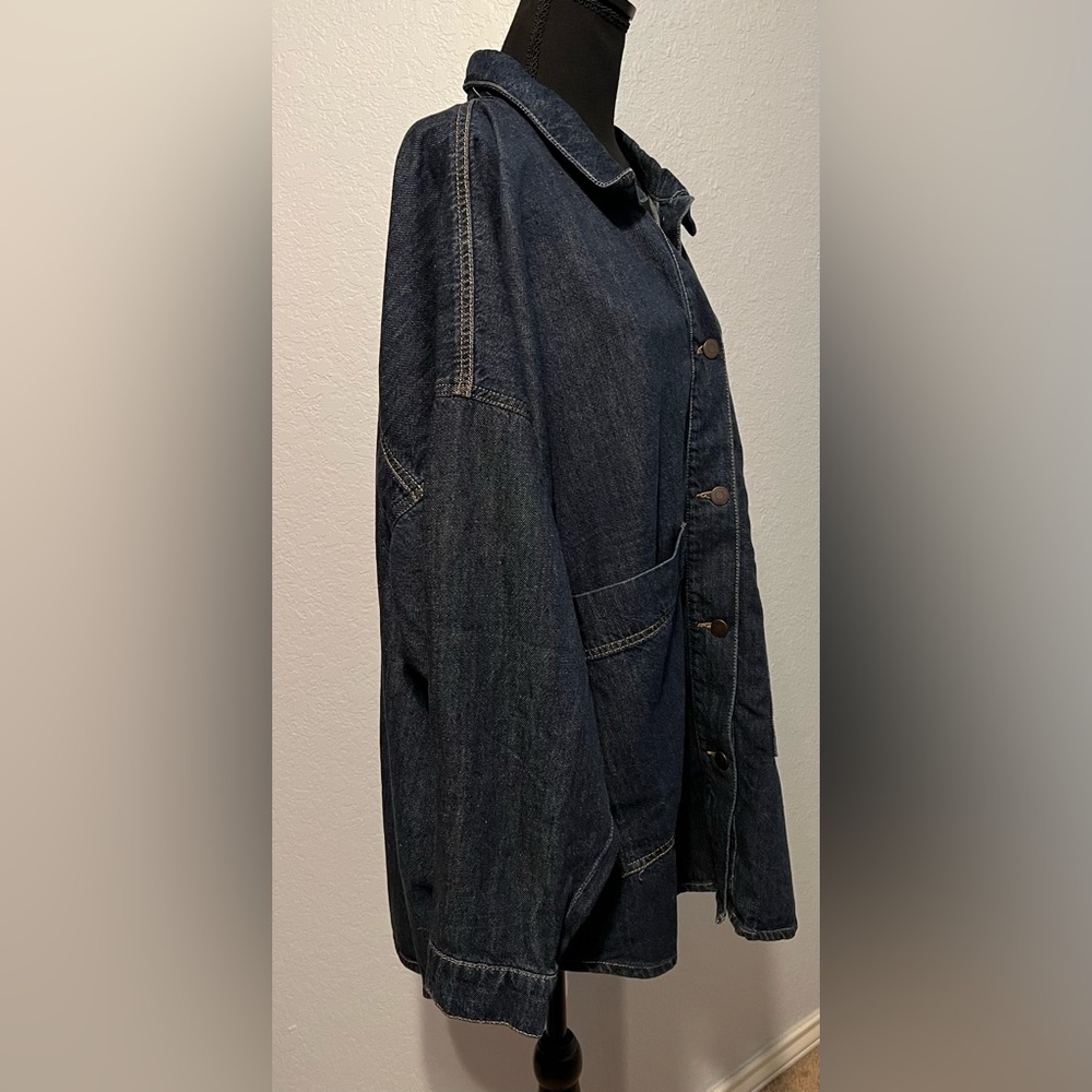 The Drop Women’s Shacket Pilar Long Denim Shirt Jacket XXL NWT - Picture 3 of 7
